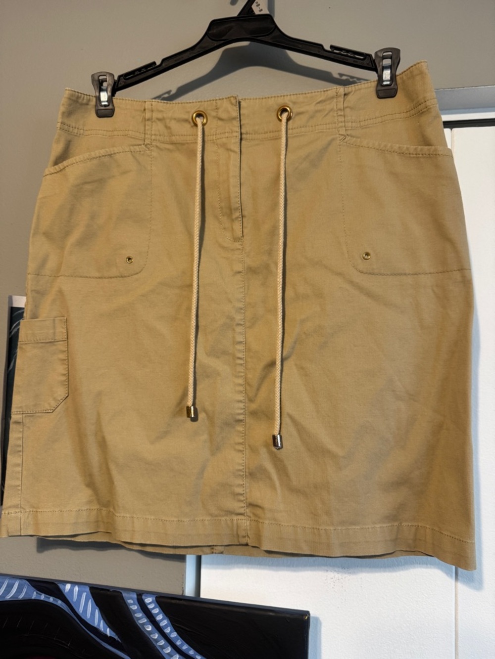 Rafaella Utility Cargo Khaki Skirt Comfort Stretch Size 12